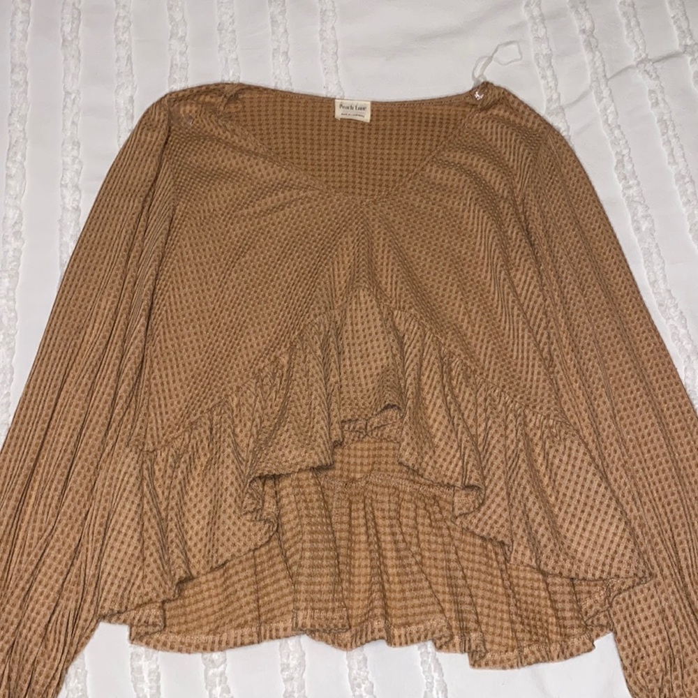 Peach Love waffle knit top